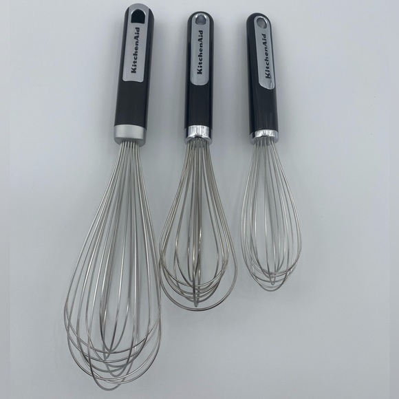 KitchenAid Kitchen Kitchenaid Whisk Set Of 3 Utility And Prep Black